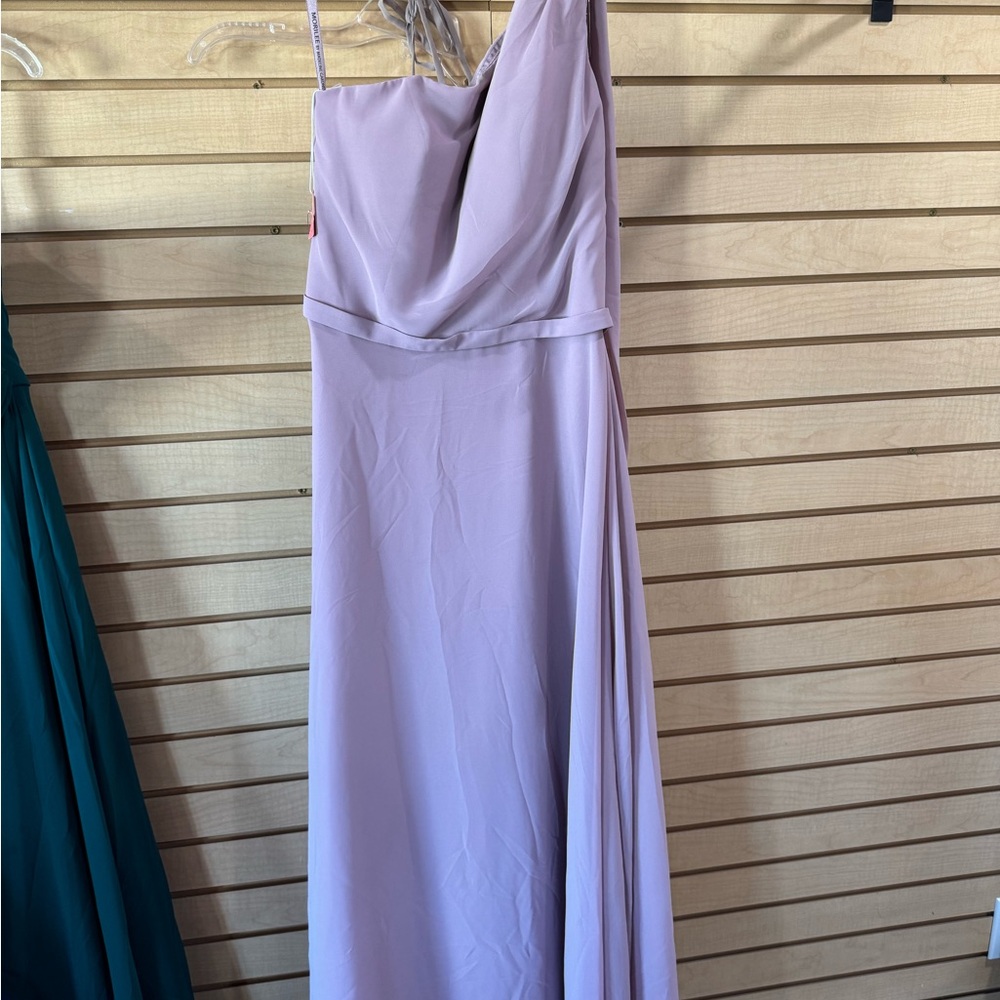 Mori Lee Lavender One-Shoulder‎ Bridesmaid Gown